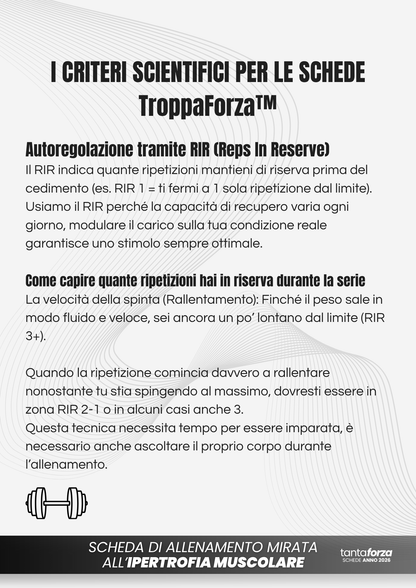 Scheda di Allenamento TroppaForza™ scaricabile UOMO