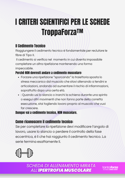 Scheda di Allenamento TroppaForza™ scaricabile DONNA